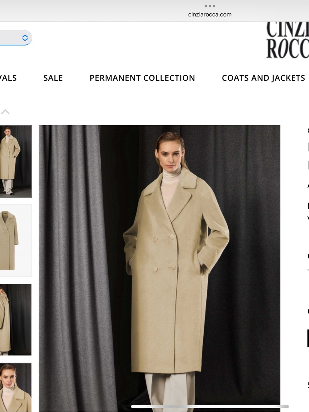 Oversized Double Breasted Winter Coat Cinzia Rocca - Picture 5 of 5